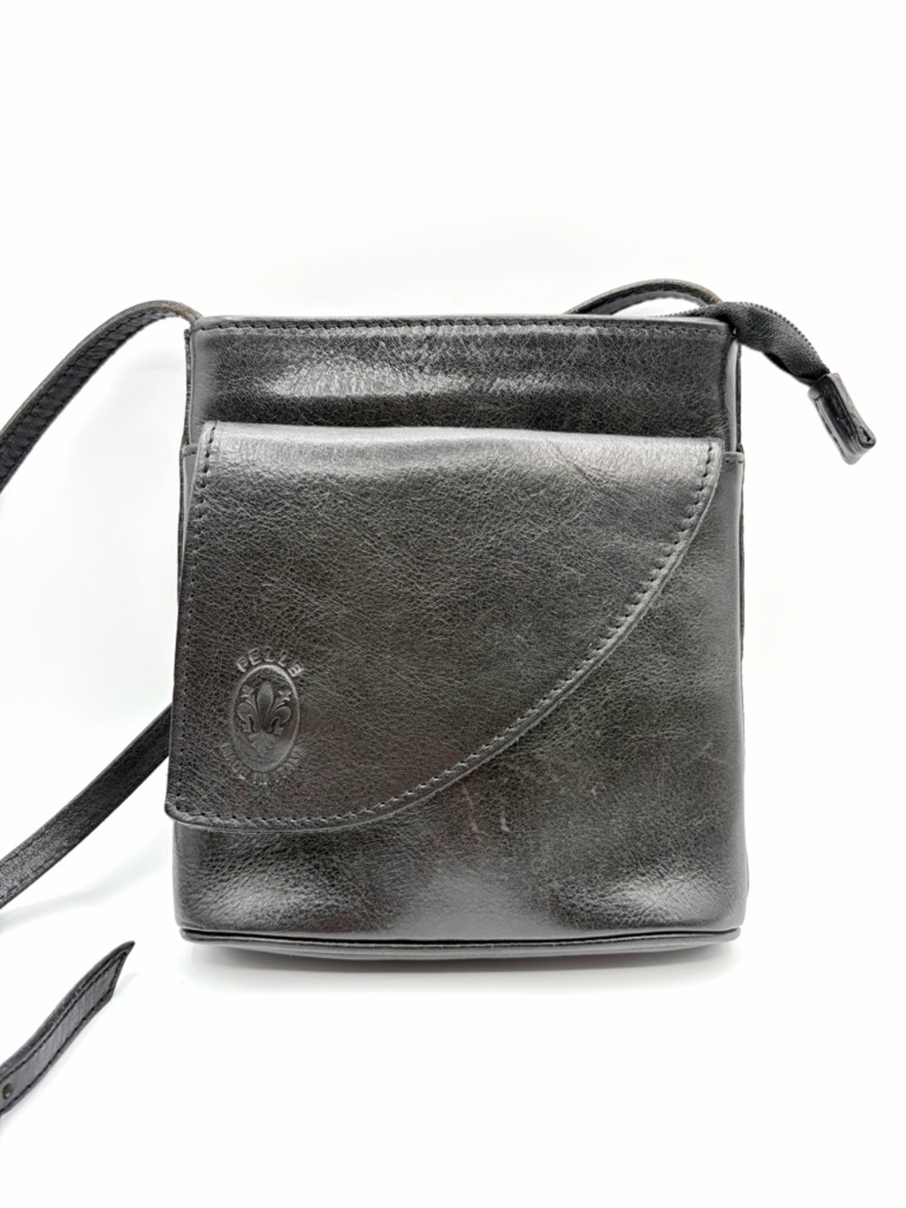 Italian Leather Mini Crossbody Bag Vintage Made in Italy
